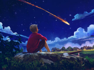 Dreaming of Space while looking at Shooting Stars wallpaper