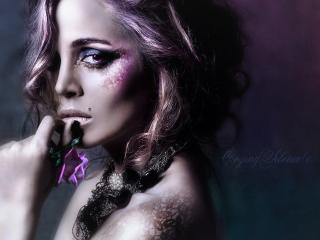 Eliza Dushku Artistic Tattoo In Face wallpaper