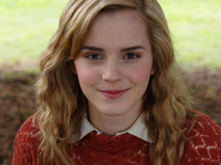 Emma Watson Smile Red Look wallpaper
