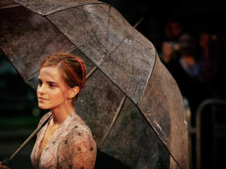 Emma Watson With Umbrella  wallpaper