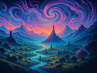 Enchanted Twilight Landscape 4k Earth wallpaper