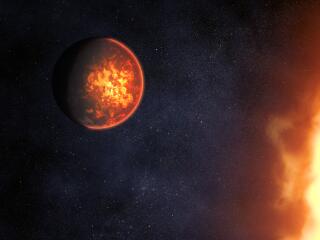 Exoplanet 55 Cancri e and Its Star Illustration wallpaper