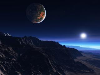 exoplanet atmosphere, clouds, stars wallpaper
