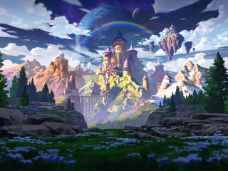 Fantasy Castle HD Landscape Art wallpaper