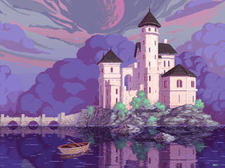 Fantasy Castle  Pixel Art wallpaper