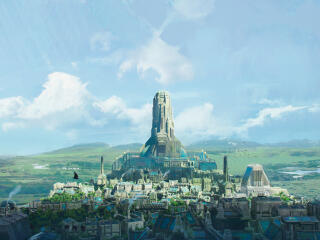 Fantasy City HD Landscape Digital wallpaper