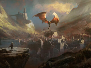 Fantasy Dragon HD Warrior wallpaper