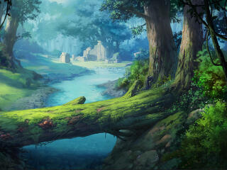 Fantasy Forest 4K Cool Digital wallpaper