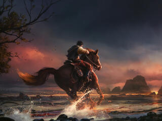 Fantasy Men Horse Riding wallpaper