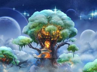 fantasy, tree, art Wallpaper
