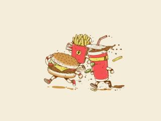 fast food, cola, french fries wallpaper