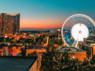 ferris wheel, night, city Wallpaper