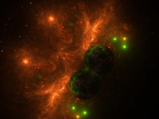 Fire Nebula Digital wallpaper