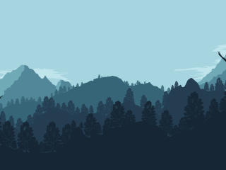 Forest Mountain Artistic wallpaper