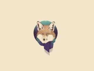 fox, minimalism, scarf Wallpaper