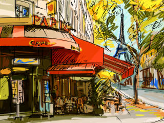 france, cafe, picture wallpaper