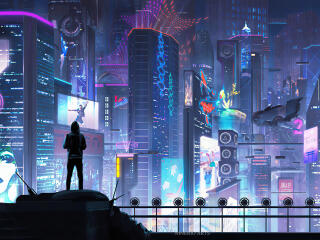 Futuristic City HD Alone wallpaper