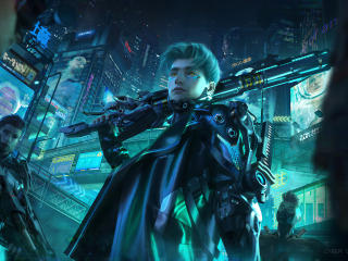 Futuristic Cyberpunk Team wallpaper