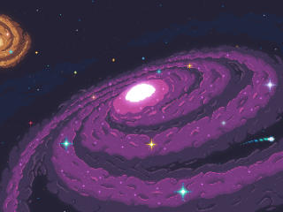 Galaxies Pixel Art Wallpaper