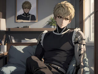 Genos Angry Art One-Punch Man wallpaper