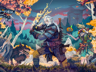 Geralt of Rivia Fortnite wallpaper