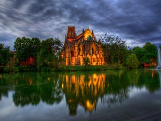 germany, park, cathedral wallpaper