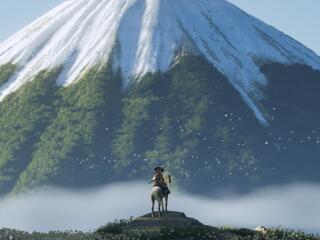 Ghost of Yotei Japan Mountain Background wallpaper