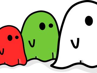 ghosts, colorful, graphic wallpaper
