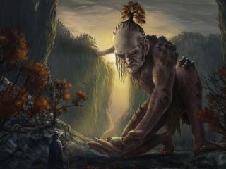 Giant Mountain Monster In Forest wallpaper