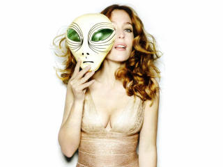 Gillian Anderson with Mask wallpaper