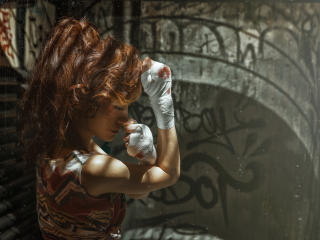 girl, asian, boxing wallpaper