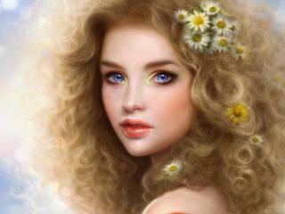 girl, blonde, blue eyes wallpaper