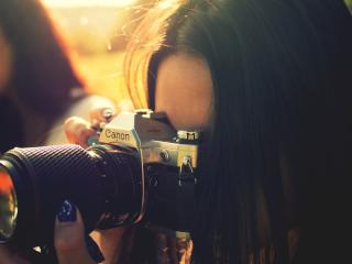 girl, camera, photography wallpaper