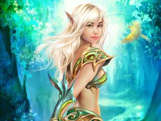 girl, elf, armor Wallpaper
