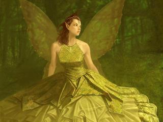 girl, elf, wings wallpaper