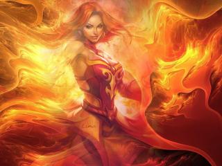 girl, flame, fire wallpaper