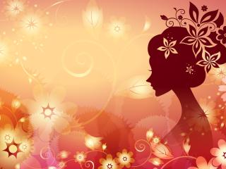 girl, flower, face wallpaper