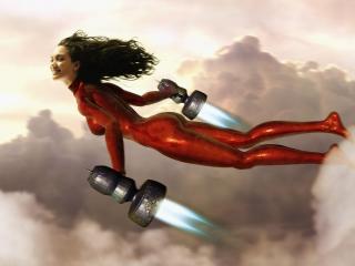 girl, flying, super hero wallpaper