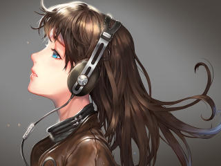 girl, headphones, profile wallpaper