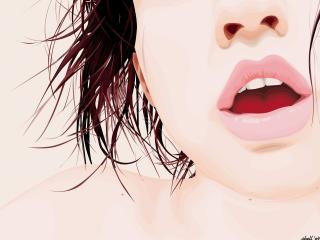 girl, lips, face Wallpaper