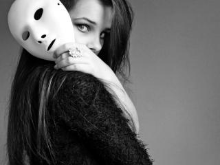 girl, mask, face Wallpaper