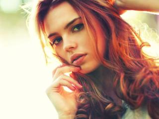 girl, red-haired, eyes Wallpaper