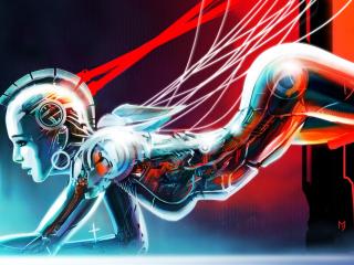 girl, robot, cyborg wallpaper