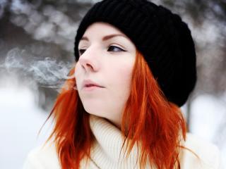 girl, smoke, steam Wallpaper