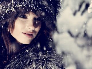 girl, winter, face wallpaper