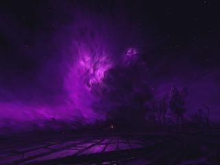 Glowing Purple Cloud Art wallpaper