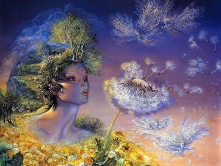 goddess, breathing, flower wallpaper