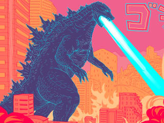 Godzilla 4k Minimal Digital Art Wallpaper