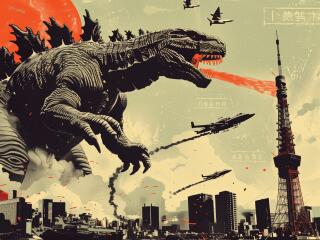 Godzilla Aesthetic Art wallpaper