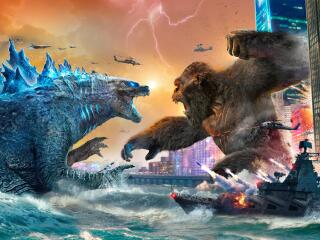 Godzilla vs Kong 4k Fight wallpaper